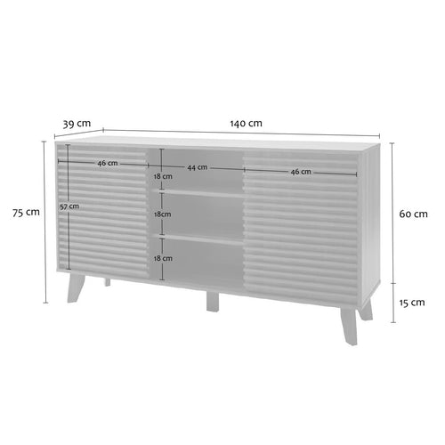 Calicosy - FRIBOURG Buffet - Donker hout - 140x39x75 cm