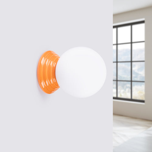 Sollux Lighting Wandlamp ZORI oranje IP44 - 12x16x12cm