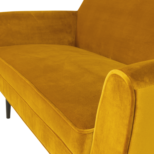 WOOOD bank 150 cm Rocco - Velvet - Okergeel - 75x150x82