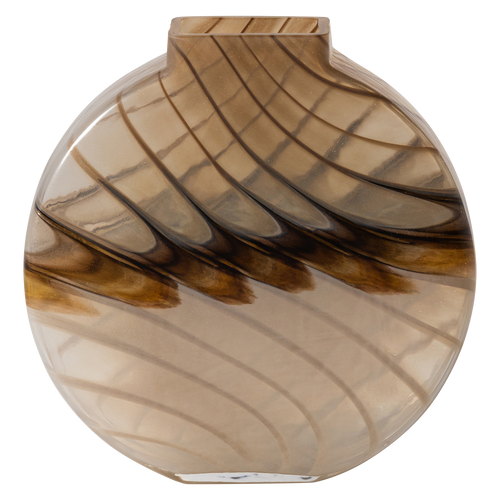 WOOOD vaas Norbert - Handgevormd - Glas - Bruin - 26x25x8