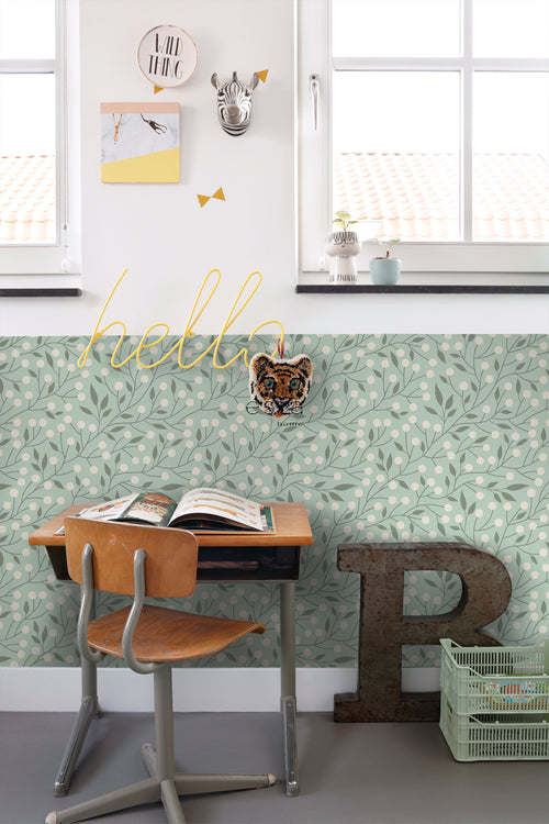 ESTAhome behang bloemmotief mintgroen - 50 x 900 cm - 139592 - vtwonen shop