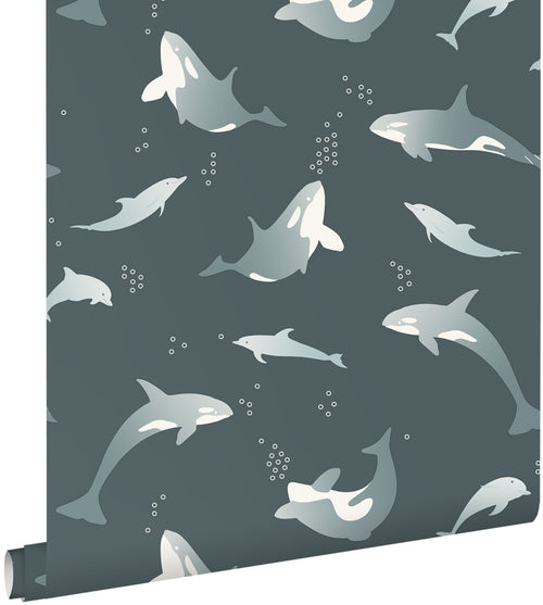 ESTAhome behang walvissen donkerblauw - 50 x 900 cm - 131566 - vtwonen shop