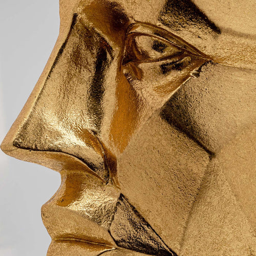 Kare Design Boekensteun gezicht goud (2/Set)