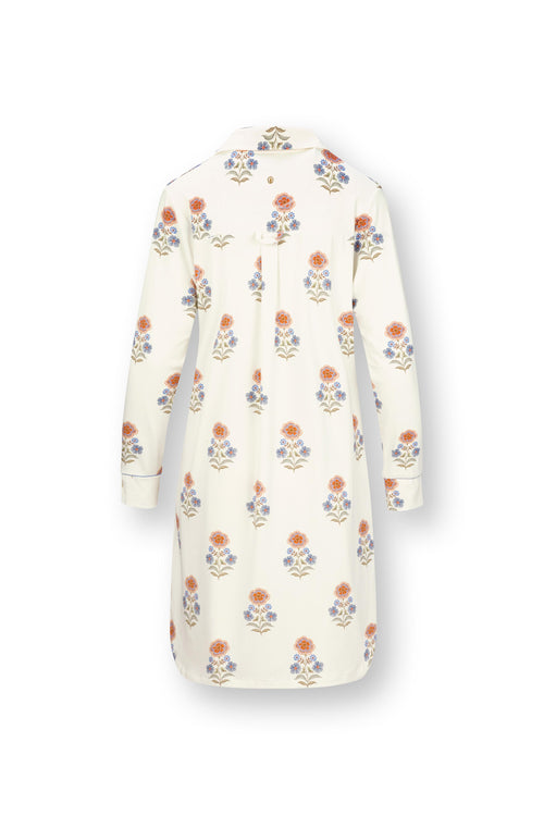 Pip Studio - Daaltje Nachthemd Lange Mouw Dames - Tanaka - Wit - XS - vtwonen shop