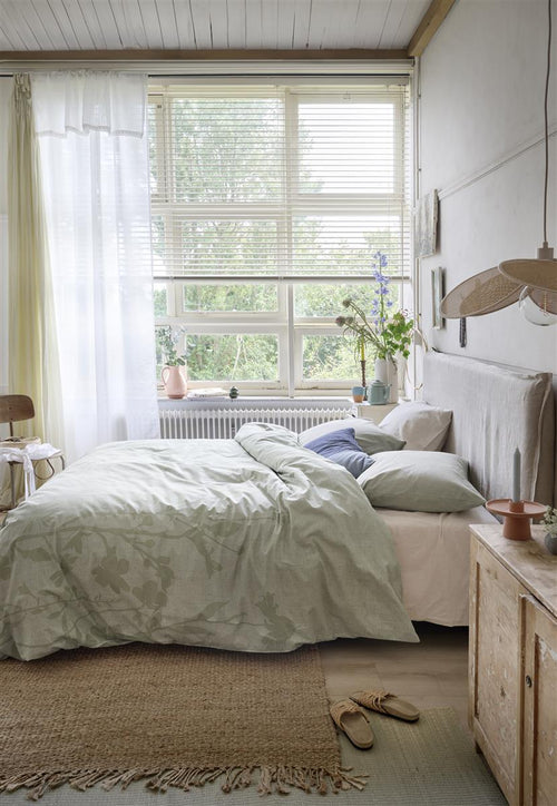 Ariadne at Home dekbedovertrek Plant - 200x200/220 cm - licht groen - vtwonen shop