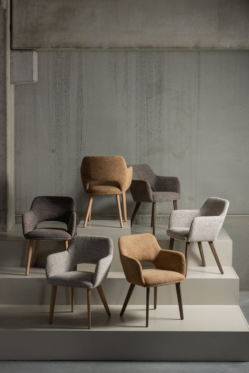 WOOOD eetkamerstoelen houten naturel poot Murat - Taupe - Set van 2 - vtwonen shop