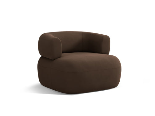 Micadoni Fauteuil Jenny flueel chocolade - 88x90x73cm