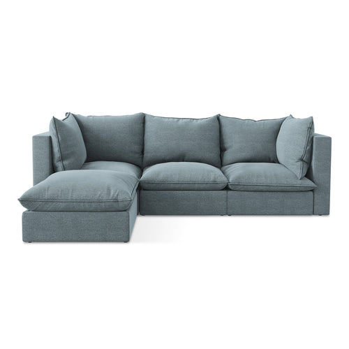 LaMiaSofa hoekbank links Ravenna - bouclé - jeans - 255x165x77