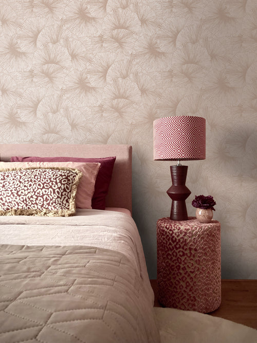Origin Wallcoverings behang 3D-motief bladeren oudroze - 53 cm x 10.05 m - 348009