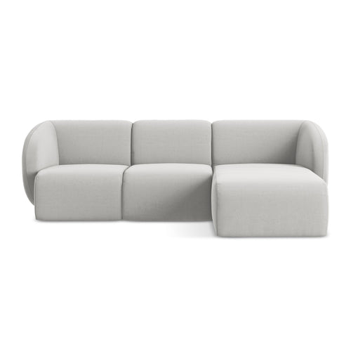 LaMiaSofa hoekbank rechts Cervo - velours - zilver - 248x166x84