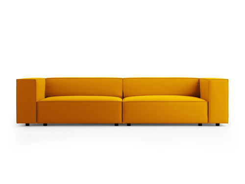 Cosmopolitan Design Bank Arendal 4-zits, flueel, geel - 102x244x70cm