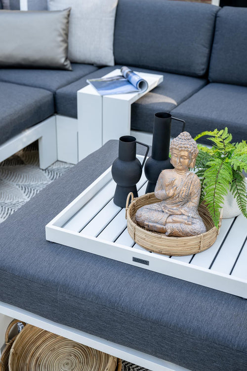 Cube lounge tafel - 100x100 cm - mat wit - reflex black - vtwonen shop