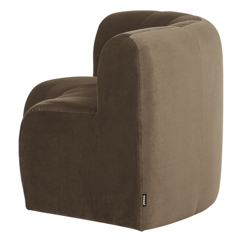 WOOOD eetbank halfronde hoek rug Mojo Base - Velvet - Taupe - 83x152x76