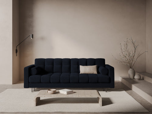 Cosmopolitan Design Slaapbank met opbergdoos Bali 3-zits, boucle donkerblauw - 84x222x105cm