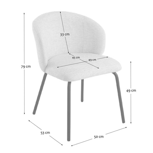 Calicosy - VESPER Set van 2 stoelen - Grijs - 79x45x49 cm