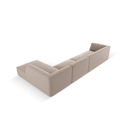 Cosmopolitan Design - Modulaire hoekbank rechts Siena 5-zits, imitatieleer lichtbruin - 180x366x69cm