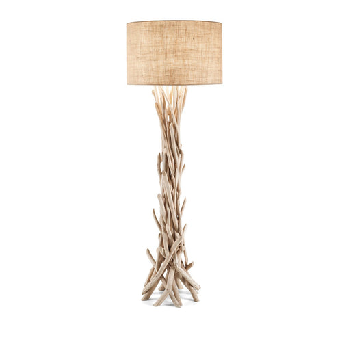 Ideal Lux Driftwood - 1 Lichtbruine vloerlamp, beige met kap, E27