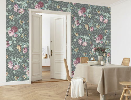 Sanders & Sanders fotobehang romantische bloemen multicolor - 400 x 280 cm - 612033 - vtwonen shop