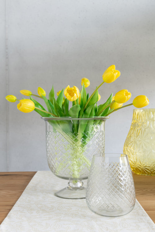 J-Line boeket Tulpen 7 stuks - kunststof - geel - large