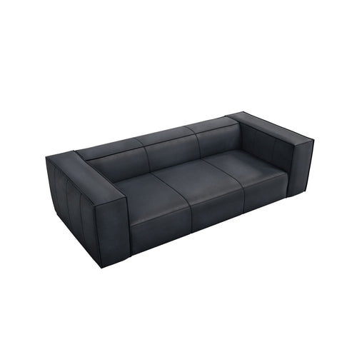 Cosmopolitan Design - Bank Turin 3-zits, echt leer blauw - 100x227x68cm