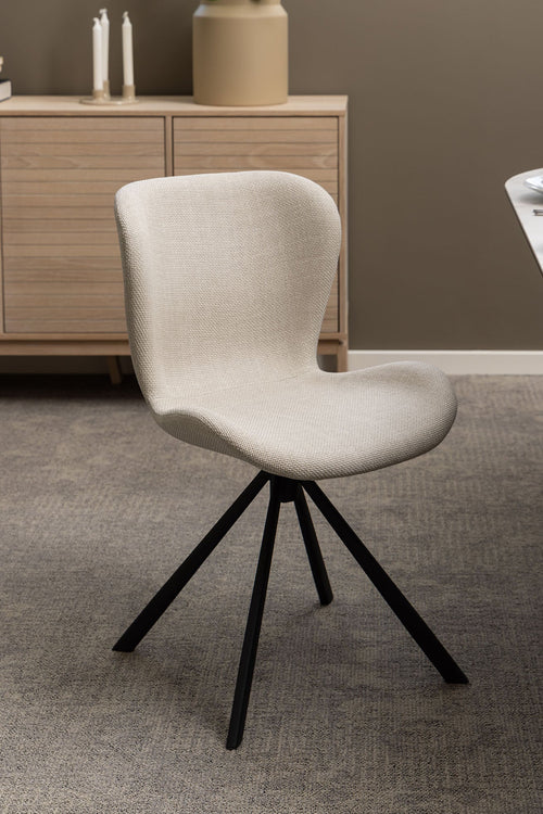 Rebellenclub Eetkamerstoel Pescara - Set van 2 - Beige met mat zwart frame - vtwonen shop