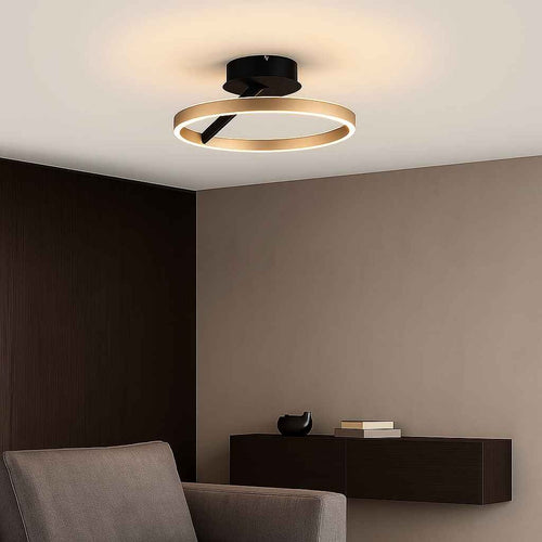 Freelight plafondlamp Pilota - 2 lichts - 55  x 18   cm - zwart goud