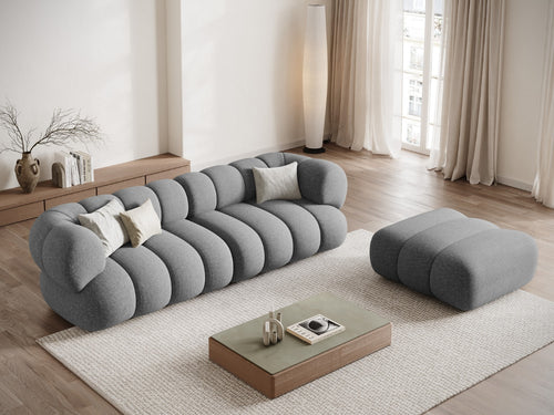 Cosmopolitan Design Poef Koge chenille lichtgrijs - 95x95x40cm