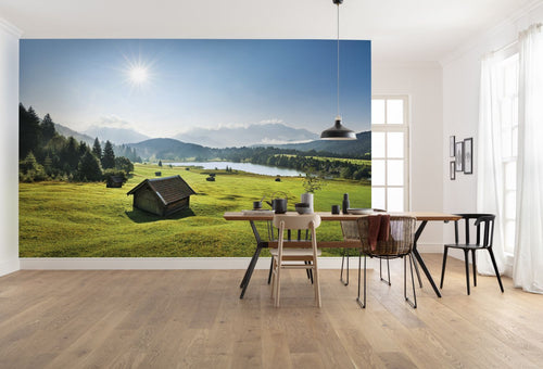 Sanders & Sanders fotobehang Alpen groen en blauw - 450 x 280 cm - 612609