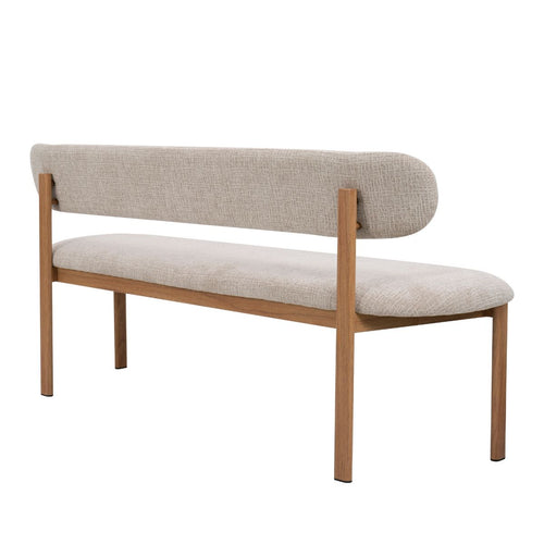 Giga Meubel Eetkamerbank Noor Beige/Naturel - 160 cm - Stof - Japandi