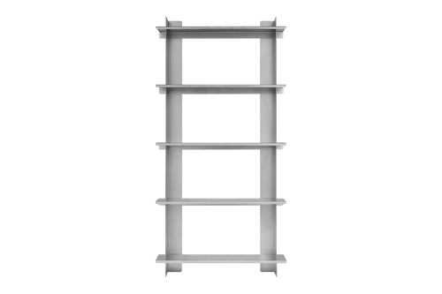 noo.ma Tivo wandrek met 5 legplanken, roestvrij staal, 141,6 x 70 x 22 cm