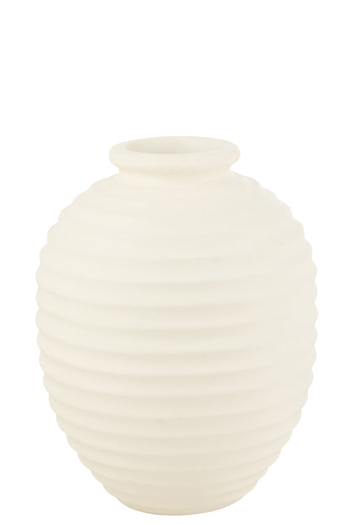 J-Line bloempot Ovaal Terracotta - keramiek - wit - large - 66 cm hoog