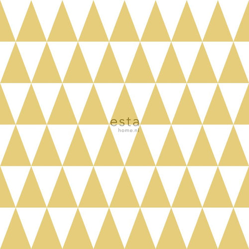 ESTAhome behang grafische driehoeken okergeel - 53 cm x 10.05 m - 128863 - vtwonen shop