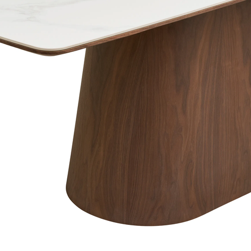 Artichok Nour houten eettafel met keramiek blad donkerbruin - 200 cm