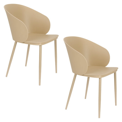Housecraft Living Gigi Eetkamerstoelen Beige - Set van 2 - vtwonen shop