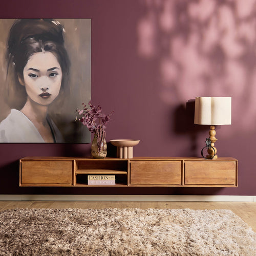 Starfurn Tv-meubel Ambiance - Zwevend - Naturel Hout - 240x35x30cm