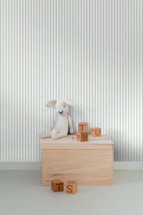 Sanders & Sanders behang strepen vergrijsd groen en wit - 53 cm x 10 m - 640312 - vtwonen shop