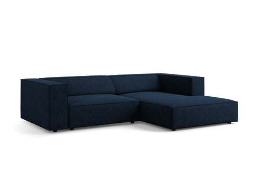 Cosmopolitan Design rechter hoekbank Arendal 3-zits, chenille met ribbeleffect, koningsblauw - 166x224x70cm