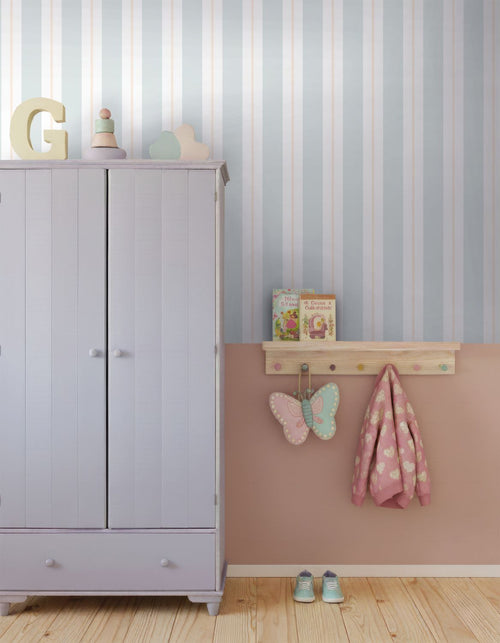 Sanders & Sanders behang strepen vergrijsd blauw - 53 cm x 10 m - 640307