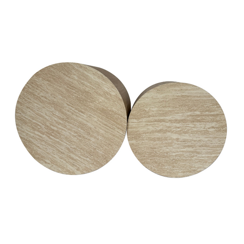 Calicosy - MAIA Set van 2 salontafels - Beige - 58x58x38 cm