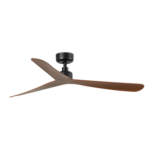 Faro Rocker  Rocker plafondventilator 132 cm, matzwart, walnootkleurige bladen