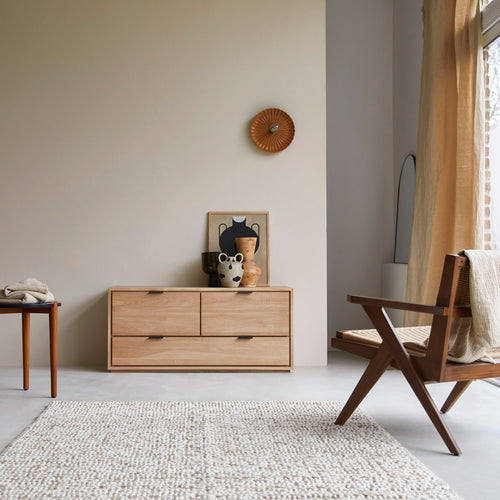 Tikamoon Massief eikenhouten tv-meubel 120 cm - Naturel - vtwonen shop