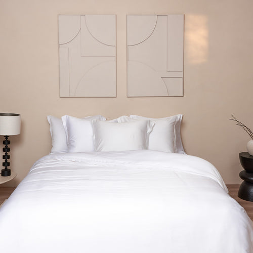 Coco & Cici - TENCEL - Sateen Kussensloop Wit - 1 kussensloop 50x90