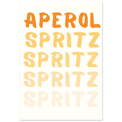 Artfulprints Poster met Lijst Aperol Spritz - Written   - 30x40 cm - Oranje