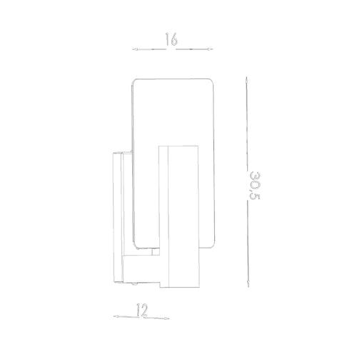 Sollux Lighting Wandlamp LAPPO wit - 16x12x30,5cm