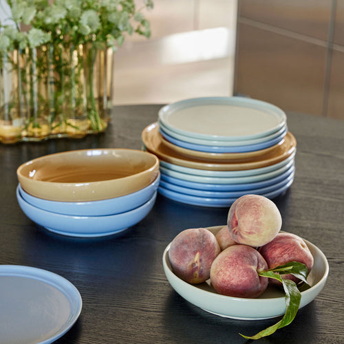 Hübsch lunchbord Amare - steenpoeder - ø23xh2cm - vtwonen shop