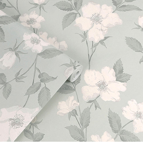 Laura Ashley Vliesbehang - Fleurir Smoke Green