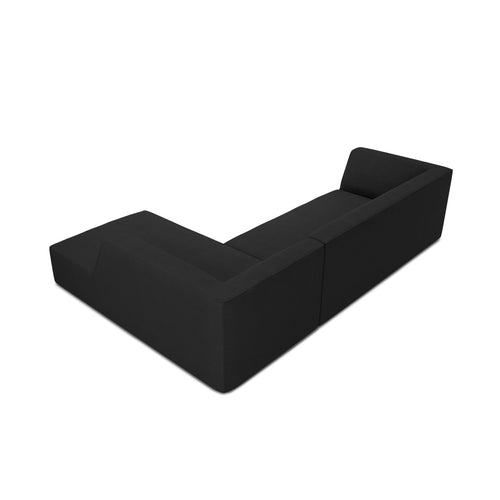 Cosmopolitan Design - Modulaire hoekbank rechts Siena 4-zits, structurele stof zwart - 180x273x69cm