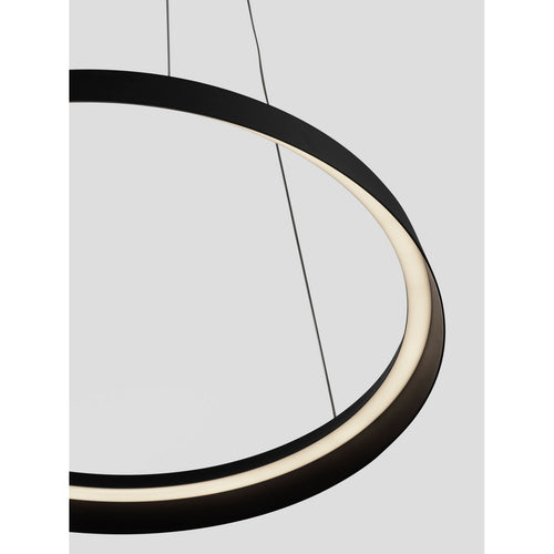 Nova Luce ORMI Geïntegreerde LED-hanglamp voor plafond, zandkleurig zwart, Triac dimbaar, 52W, 3717lm, 2700-3000K kleurtemperatuur.