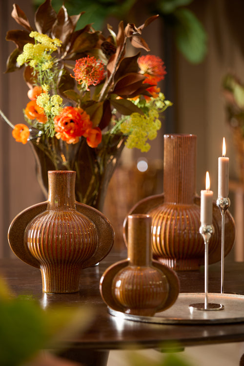 Light & Living vaas MELNIK - 27.5x18.5x31cm - bruin - vtwonen shop