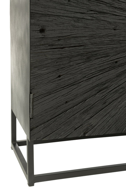 J-Line kast Shanil - hout/ijzer - zwart